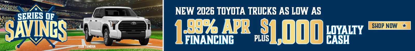 Trucks as low as 1.99% APR Financing