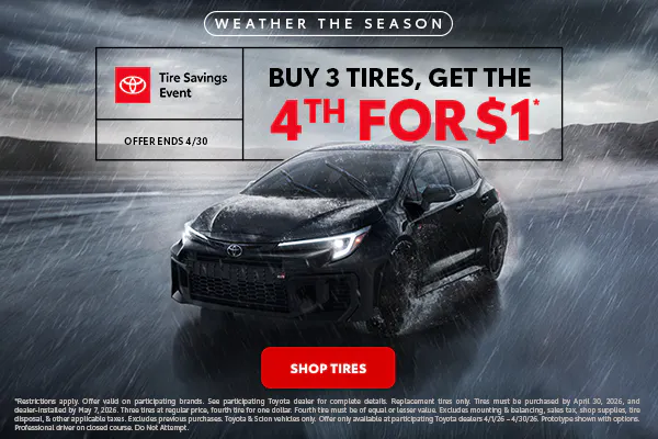 Buy Three Tires, Get the 4th for $1