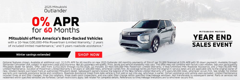 0% APR Outlander | City Auto Mitsubishi