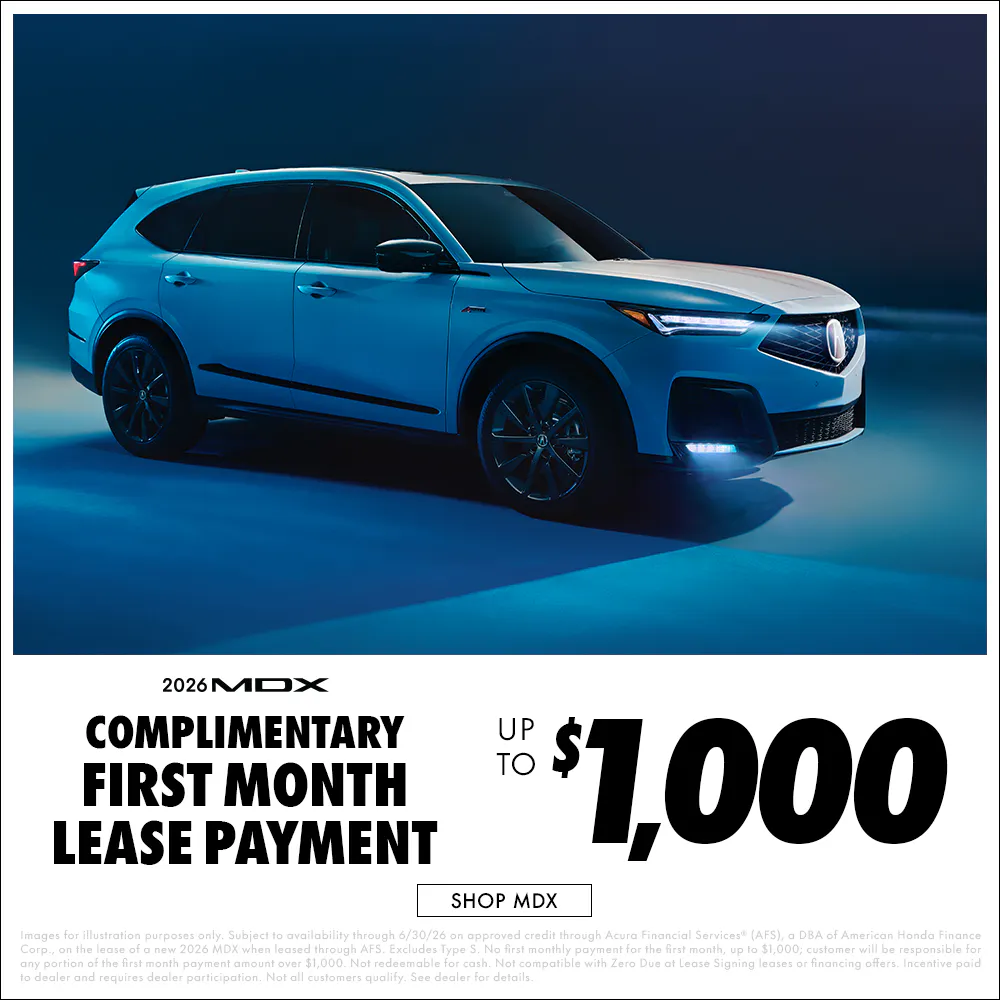 2026 MDX Complimentary First Month Lease Payment