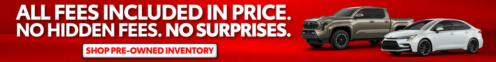 No Fees | Cumberland Toyota