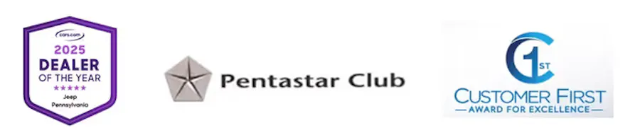 Dealer of the Year, Customer First Award for Excellence, and Pentastar Club awards