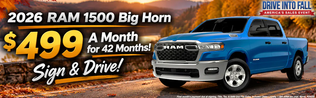 Ram 1500 Big Horn lease special graphic
