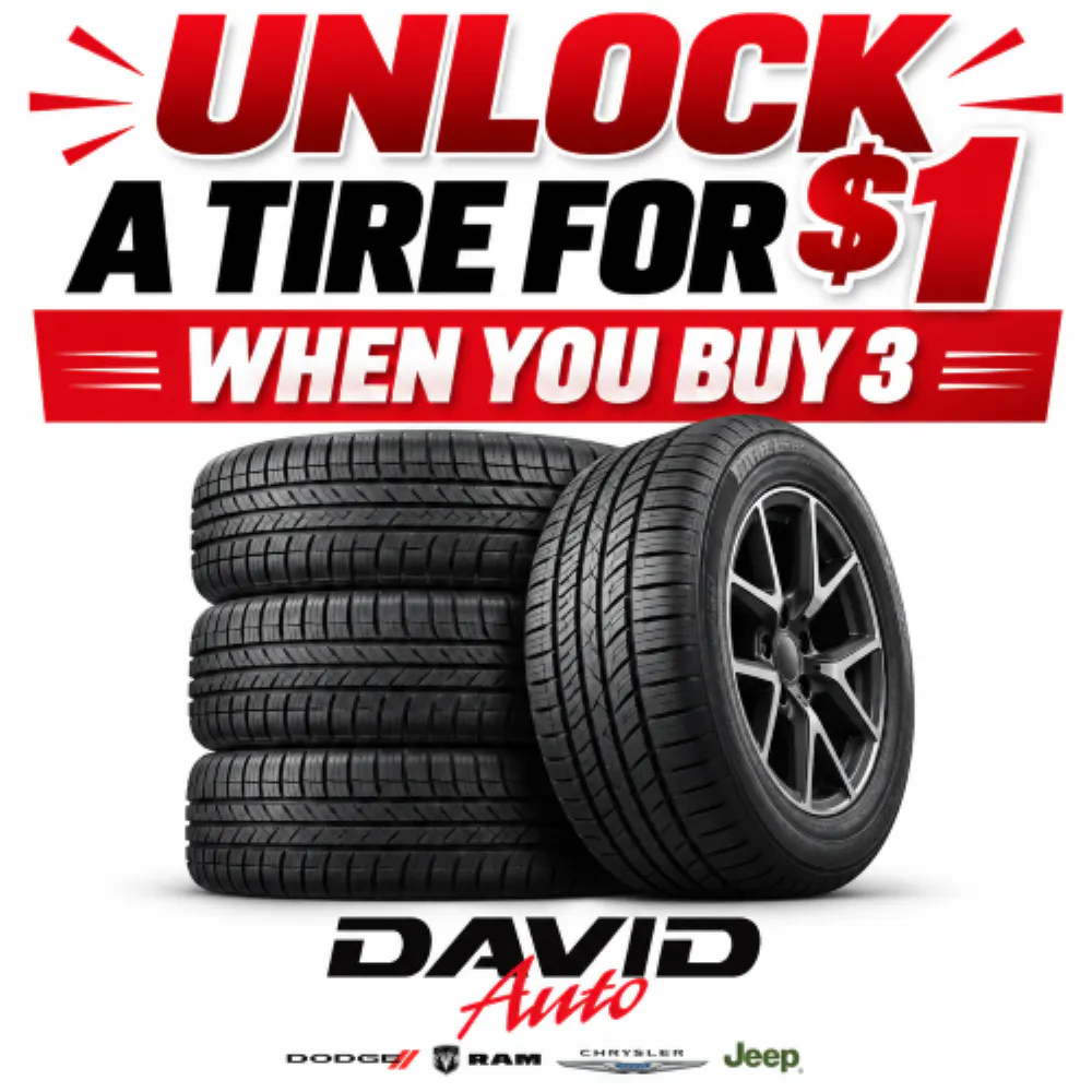 Buy 3 Tires, Get 1 for $1 | David Chrysler Dodge Jeep RAM