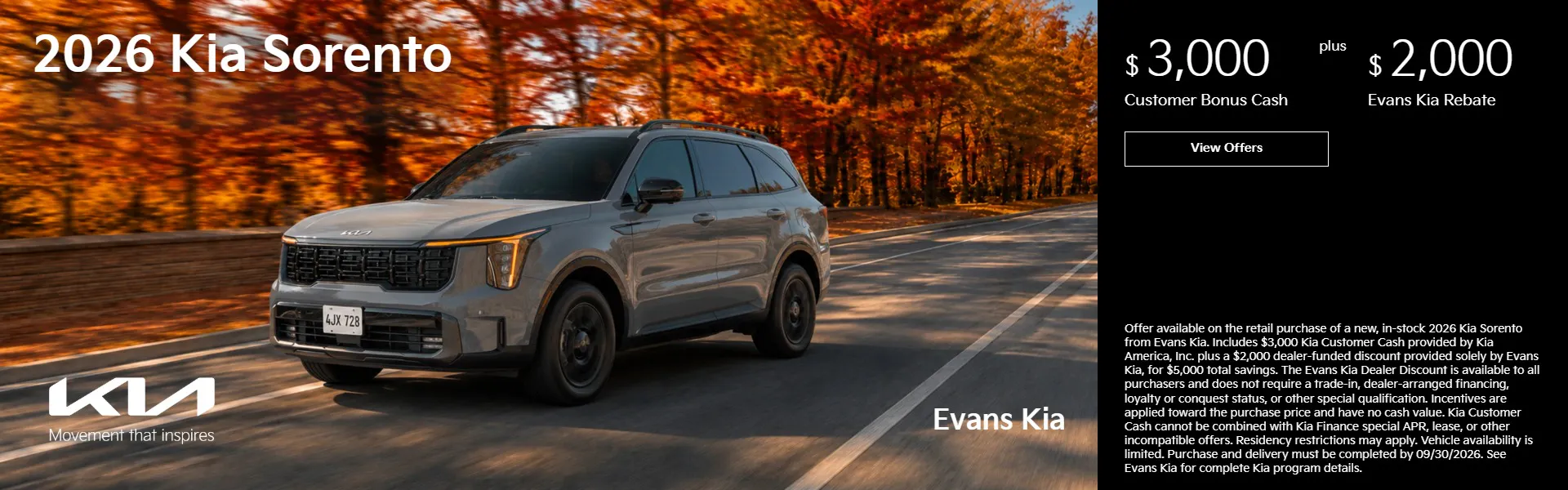2026 Kia Sorento Offer