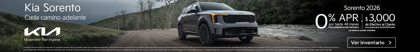 2026 Kia Sorento Cada Camino Adelante