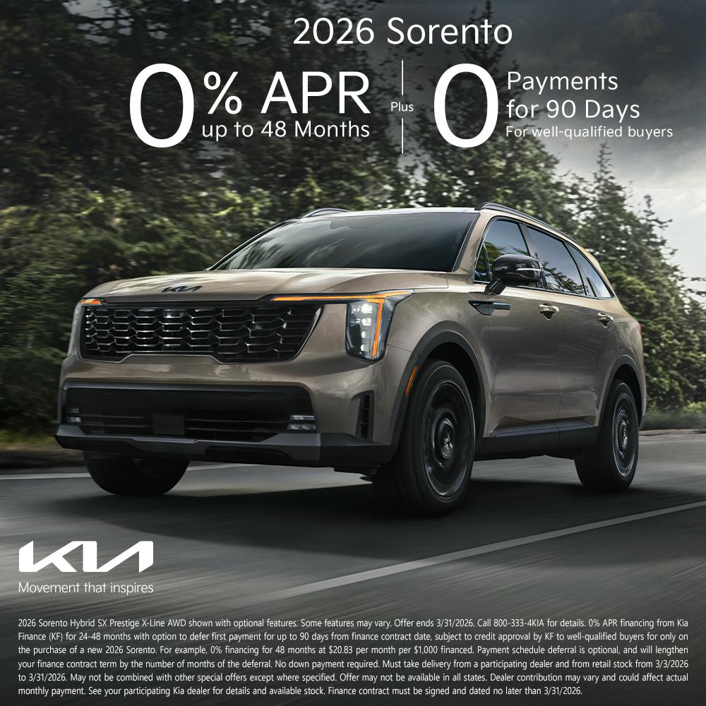 2026 Sorento 0% APR | Evans Kia