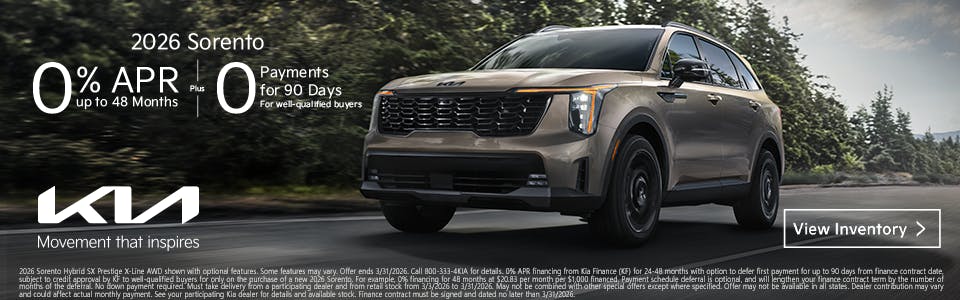 2026 Sorento 0% APR | Evans Kia