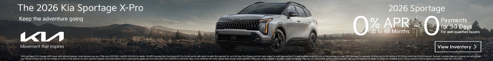 2026 Sportage 0% APR