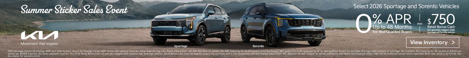 Summer Sticker Sales Event Sportage and Sorento