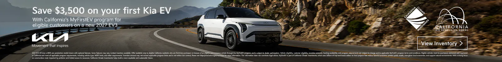 Save $3,500 on your first Kia EV