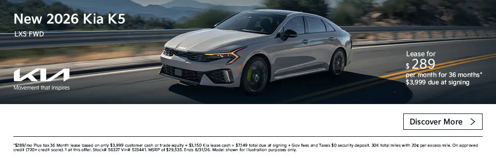 New 2026 Kia K5 LXS FWD | First Kia Simi Valley