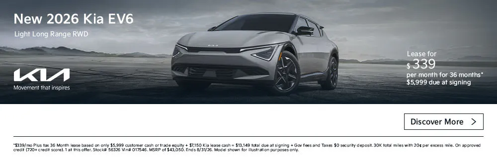 New 2026 Kia EV6 Light Long Range RWD | First Kia Simi Valley