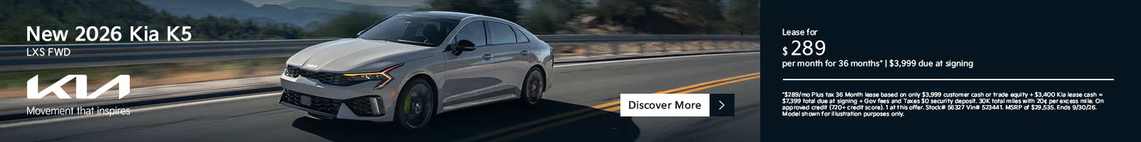 New 2026 Kia K5 LXS FWD