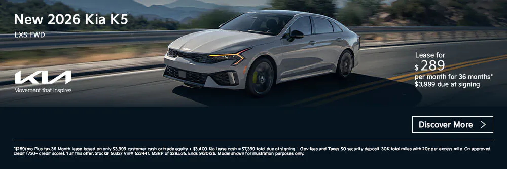 New 2026 Kia K5 LXS FWD | First Kia Simi Valley