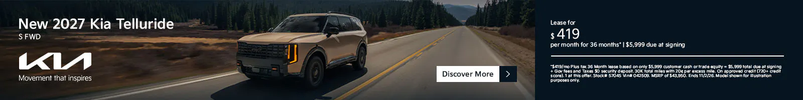 New 2027 Kia Telluride S FWD