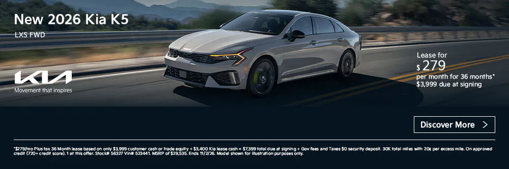 New 2026 Kia K5 LXS FWD | First Kia Simi Valley