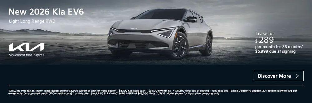 New 2026 Kia EV6 Light Long Range RWD | First Kia Simi Valley