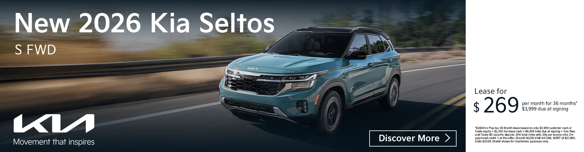 New 2026 Kia Seltos S FWD