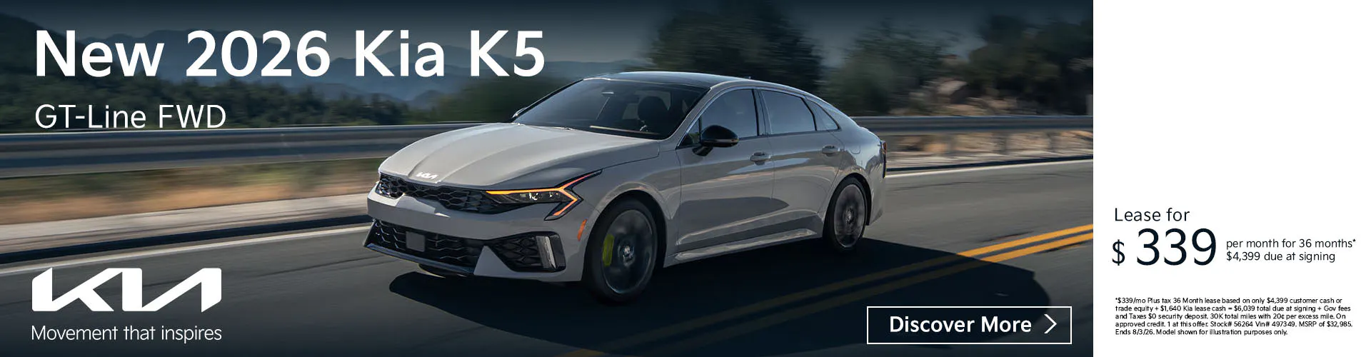New 2026 Kia K5 GT-Line FWD