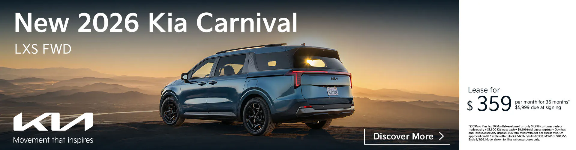 New 2026 Kia Carnival LXS FWD