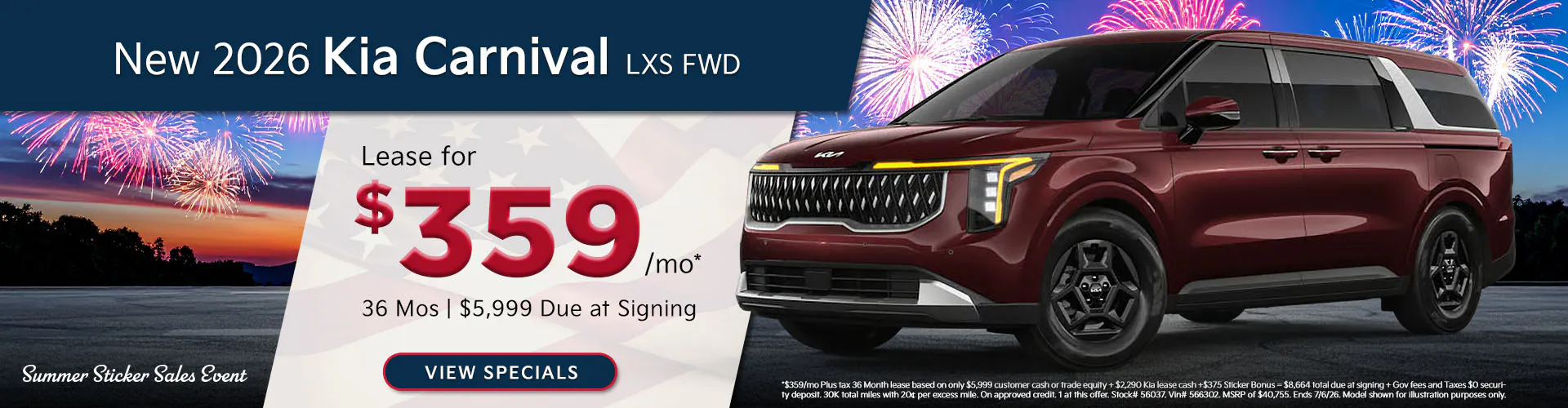 New 2026 Kia Carnival LXS FWD