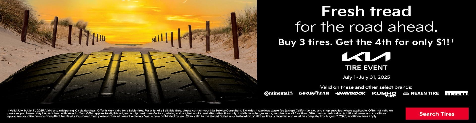 Tire Event – Buy 3 tires. Get the 4th for only $1!*