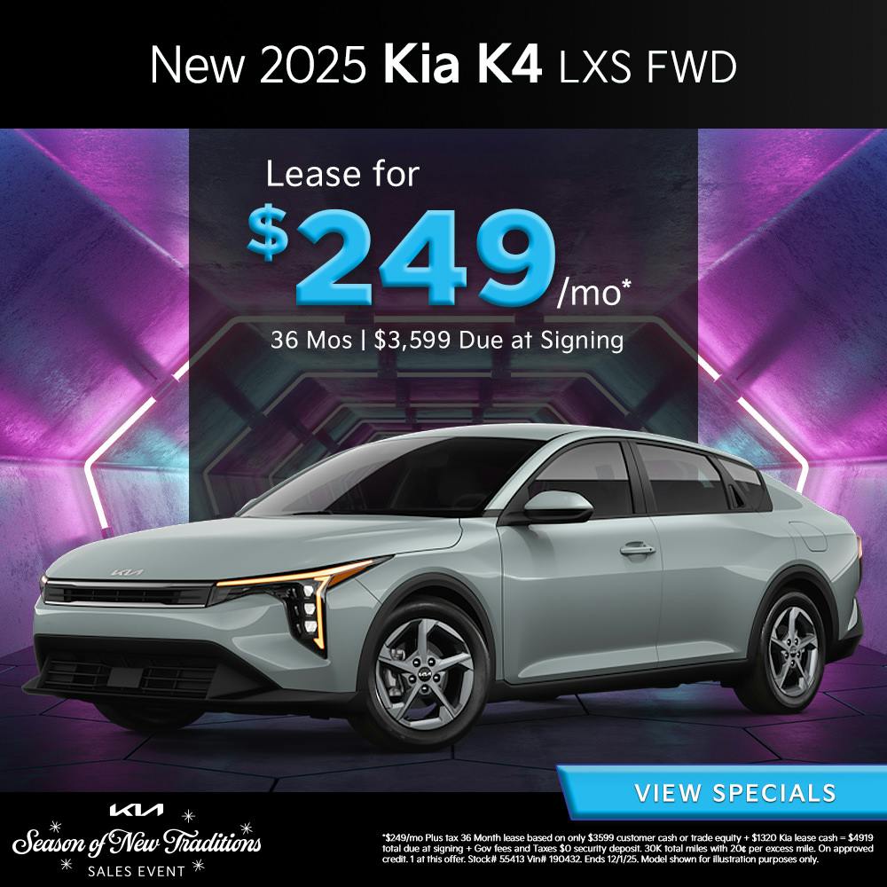 New 2025 Kia K4 LXS FWD