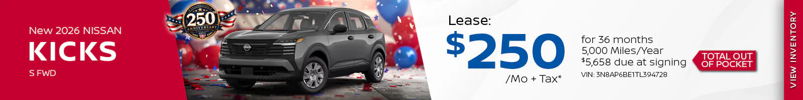 New 2026 Nissan Kicks S FWD