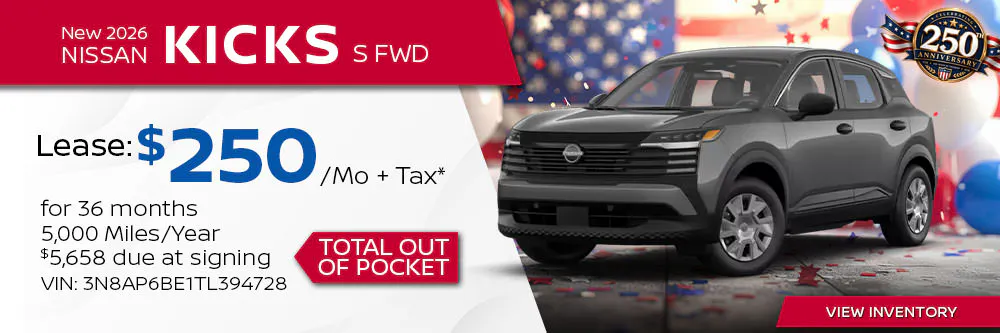 New 2026 Nissan Kicks S FWD | First Nissan