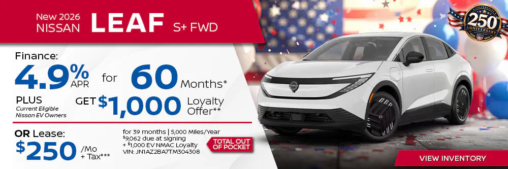 New 2026 Nissan Leaf S+ FWD | First Nissan