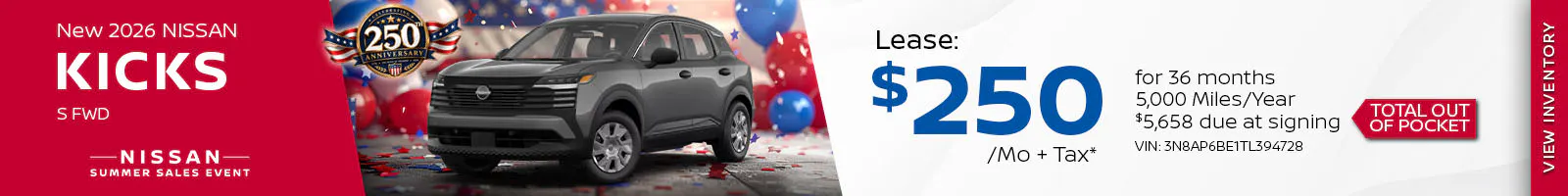 New 2026 Nissan Kicks S FWD