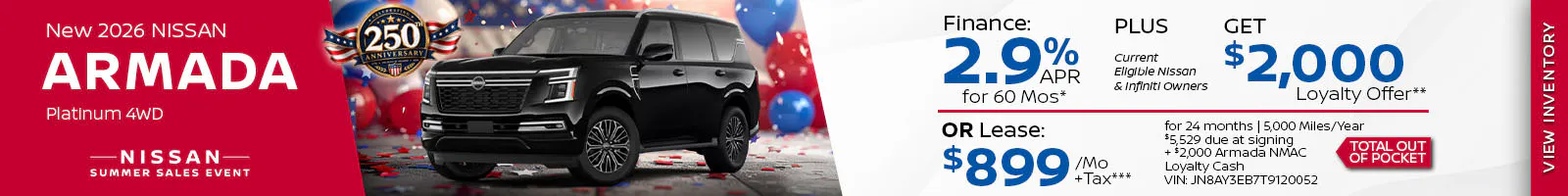 New 2026 Nissan Armada Platinum 4WD