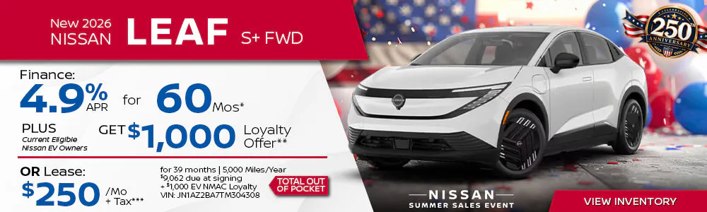 New 2026 Nissan Leaf S+ FWD | First Nissan