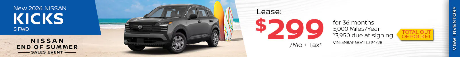 New 2026 Nissan Kicks S FWD