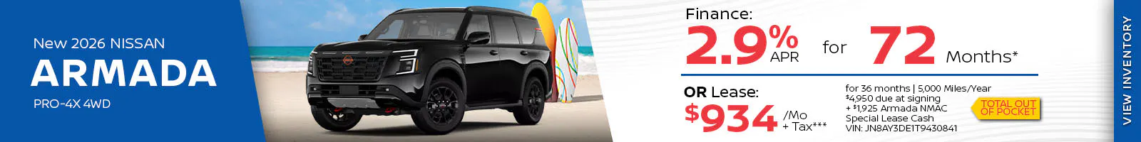 New 2026 Nissan Armada PRO-4X 4WD
