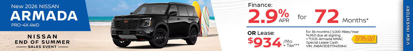New 2026 Nissan Armada PRO-4X 4WD