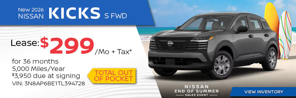 New 2026 Nissan Kicks S FWD | First Nissan