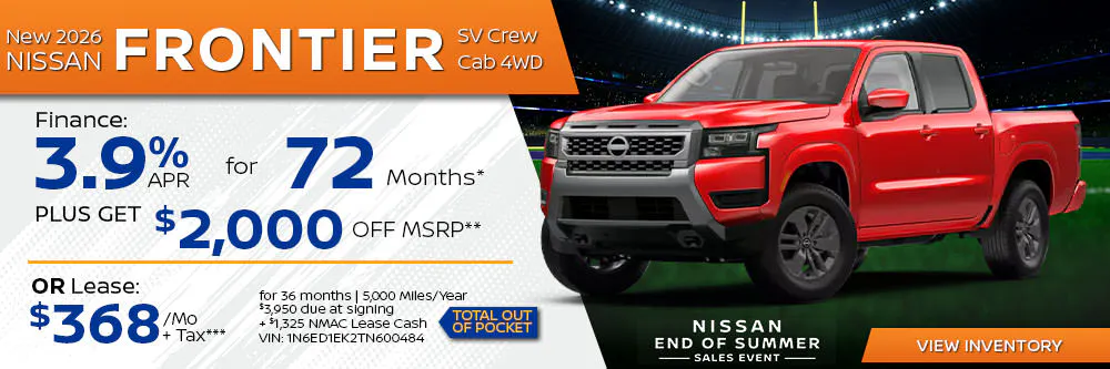 New 2026 Nissan Frontier SV Crew Cab 4WD | First Nissan