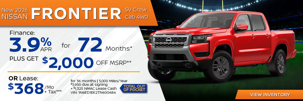 New 2026 Nissan Frontier SV Crew Cab 4WD | First Nissan