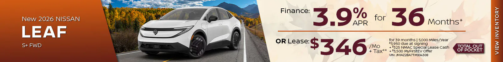 New 2026 Nissan Leaf S+ FWD