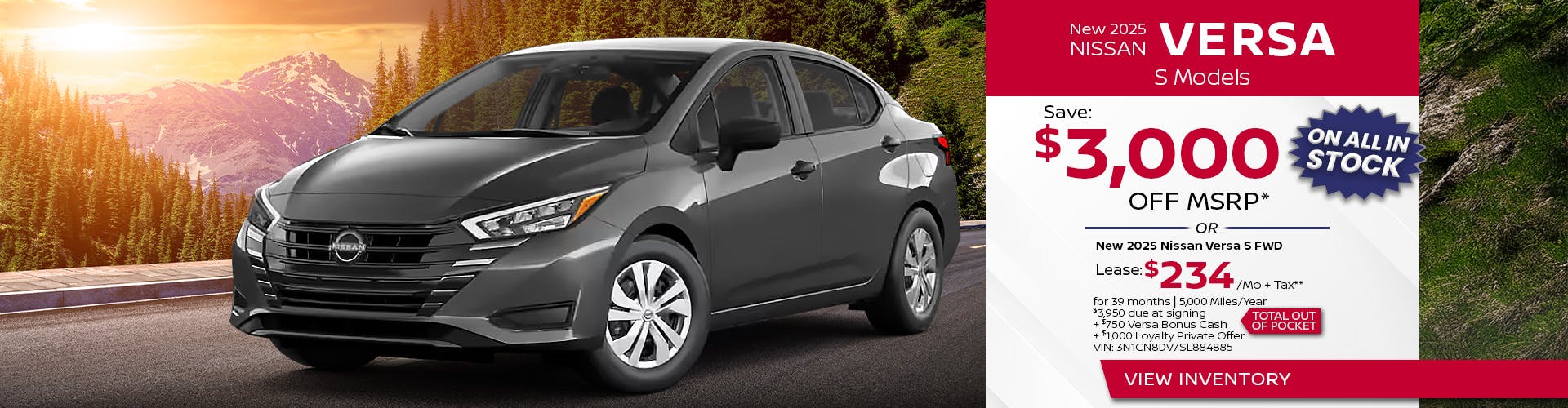 New 2025 Nissan Versa S Models