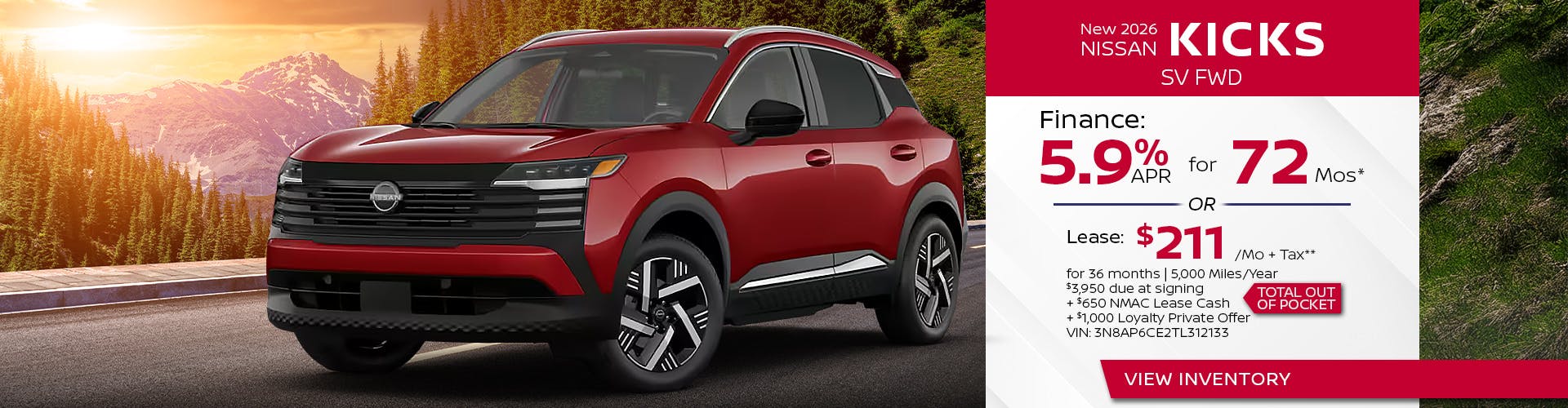 New 2026 Nissan Kicks SV FWD