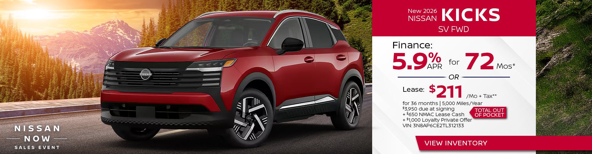 New 2026 Nissan Kicks SV FWD