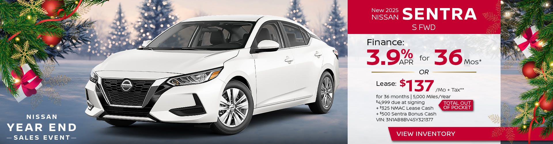 New 2025 Nissan Sentra S FWD