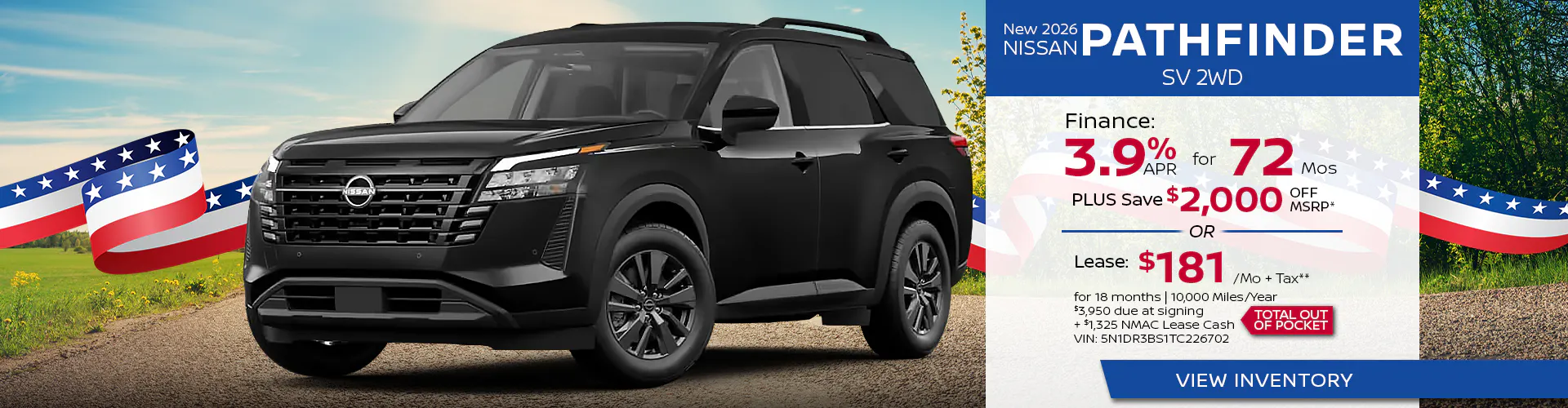 New 2026 Nissan Pathfinder SV 2WD