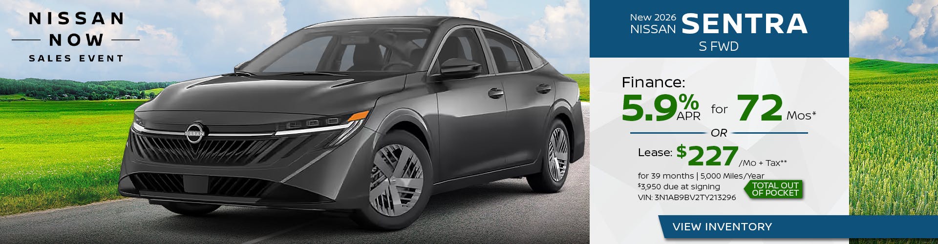 New 2026 Nissan Sentra S FWD