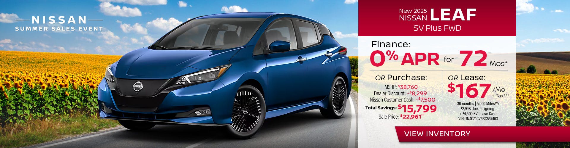 New 2025 Nissan Leaf SV Plus FWD