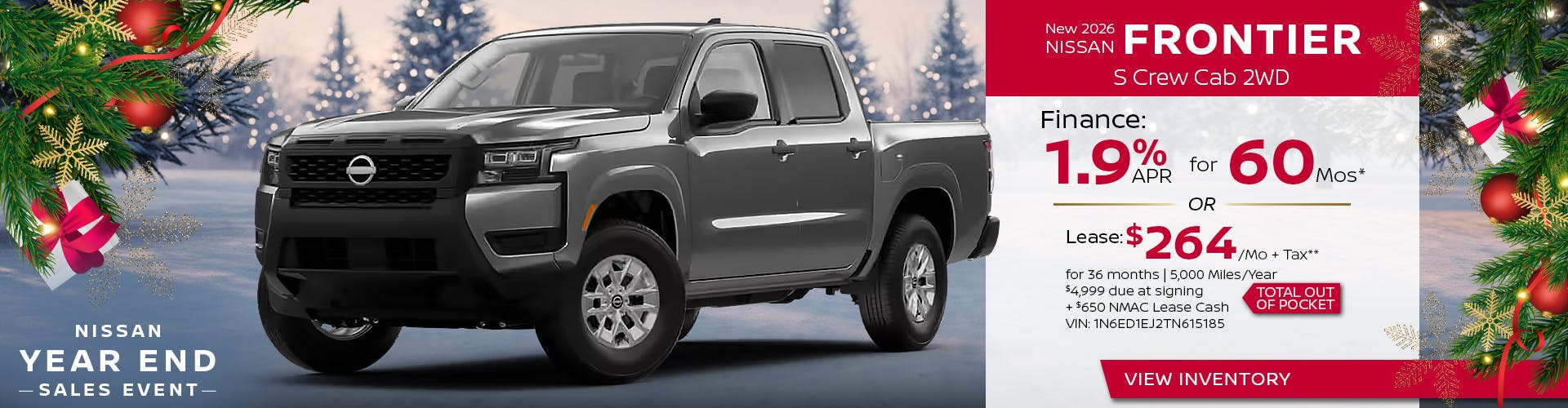 New 2026 Nissan Frontier S Crew Cab 2WD