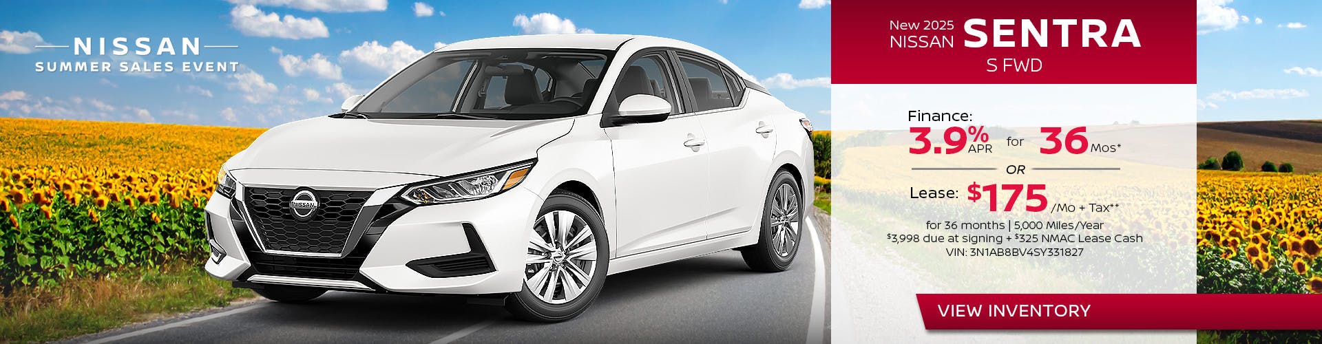 New 2025 Nissan Sentra S FWD